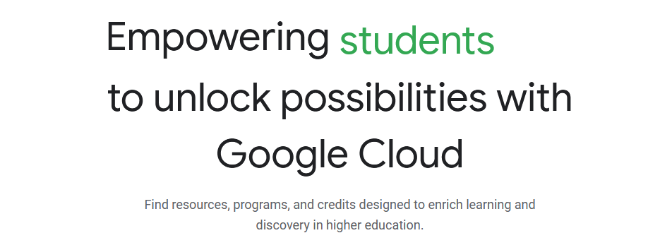 Google Cloud Platform Education Grants 